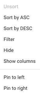 Data grid column properties button